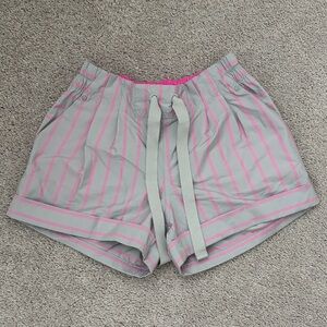 lululemon athletica Gray and Pink Striped Athletic Shorts